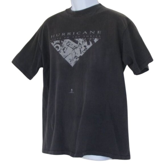 HURRICANE Slave to the Thrill Tshirt, L/XL, Enigma, Faded Black, 1990, VINTAGE - Picture 3 of 9